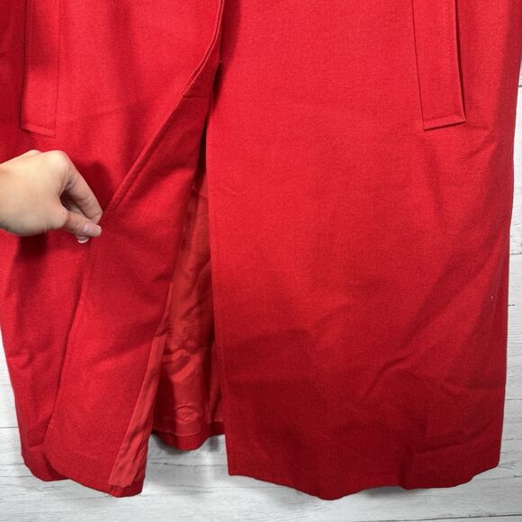 Modissa vintage wool coat womens red long button pockets large/ medium - Picture 7 of 10